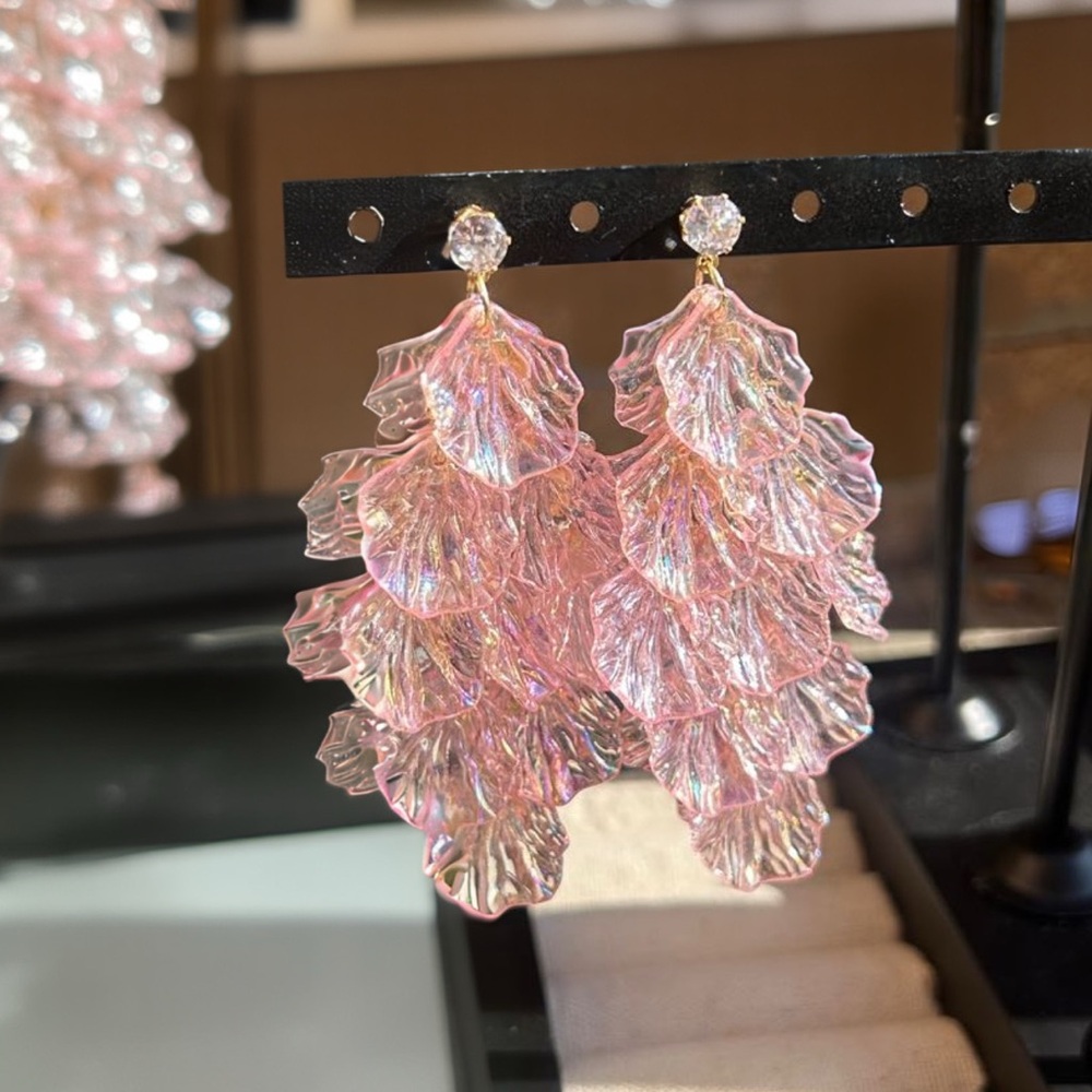 Pink Fairy Petal Earrings